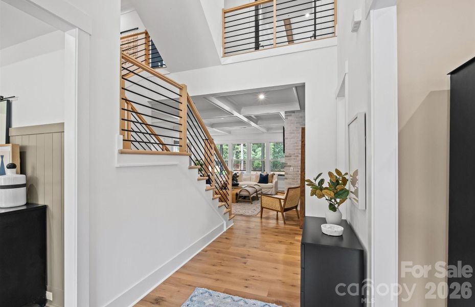 Dramatic Open Staircase with Horizonal Railing.Representative Photo. Dramatic Open Staircase with Horizonal Railing.Representative Photo.