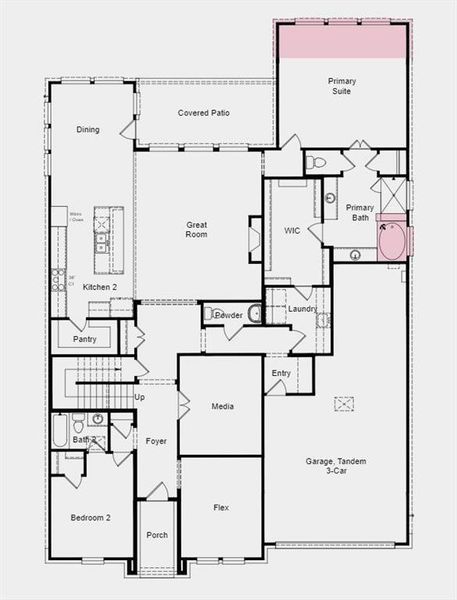 Structural options include: gourmet kitchen 2, mudset shower in lieu of tub/shower combination at secondary bath, alternate 2nd floor layout, extended owner's suite, covered outdoor living, drop in tub at owner's bath, and study in lieu of flex room.