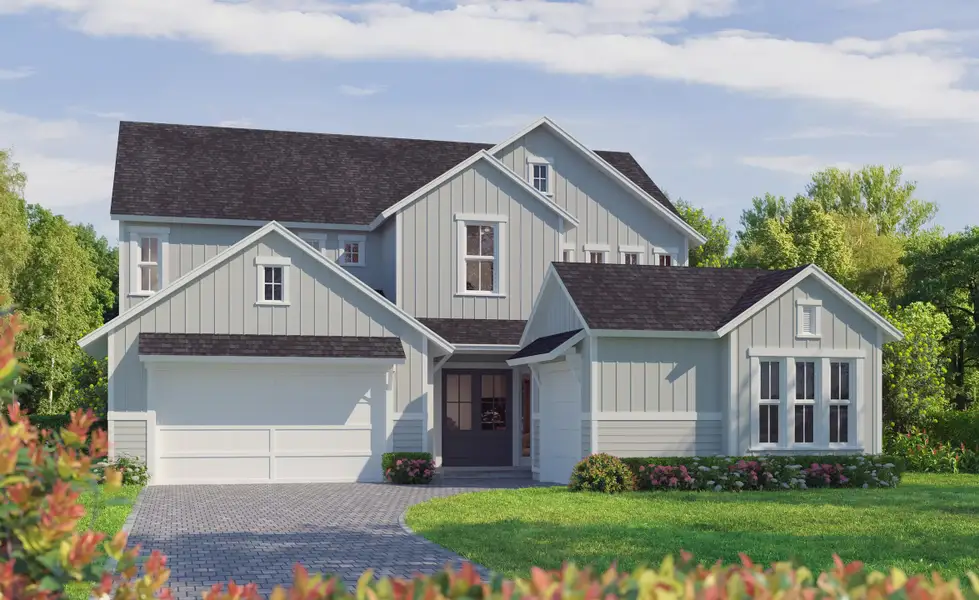 Representative exterior photo of a completed home built from the Brooklyn by ICI Homes in EverRange, Jacksonville, FL (Image 3). Representative exterior photo of a completed home built from the Brooklyn by ICI Homes in EverRange, Jacksonville, FL (Image 3).