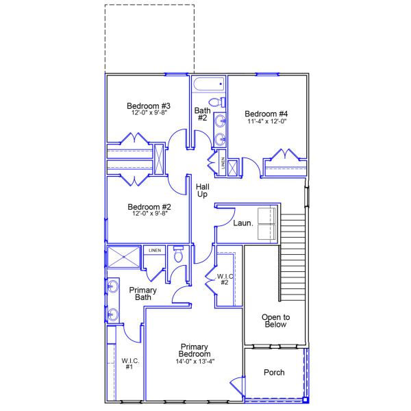 2D floor plan layout of this home in Landmark Commons, Boiling Springs, SC (Image 4).