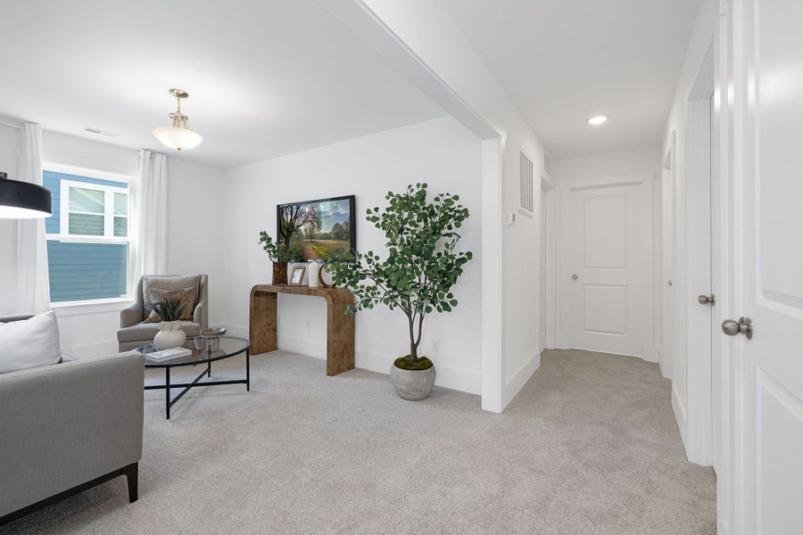 Furnished interior view inside a new home in Edgewater - The Links, Lancaster (Image 17). Furnished interior view inside a new home in Edgewater - The Links, Lancaster (Image 17).