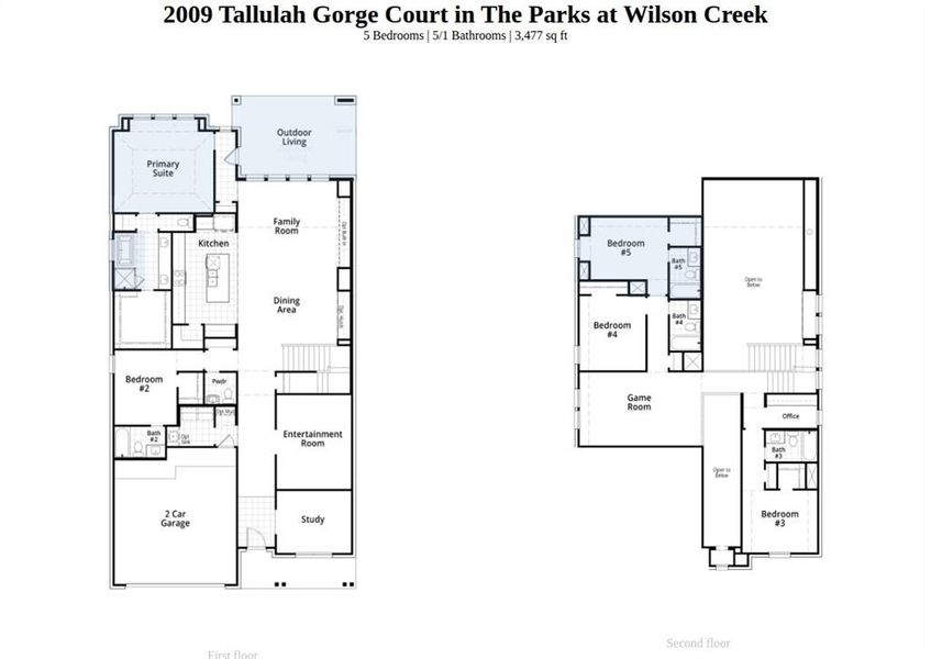 2D floor plan layout of this home in The Parks at Wilson Creek, Celina, TX (Image 2). 2D floor plan layout of this home in The Parks at Wilson Creek, Celina, TX (Image 2).