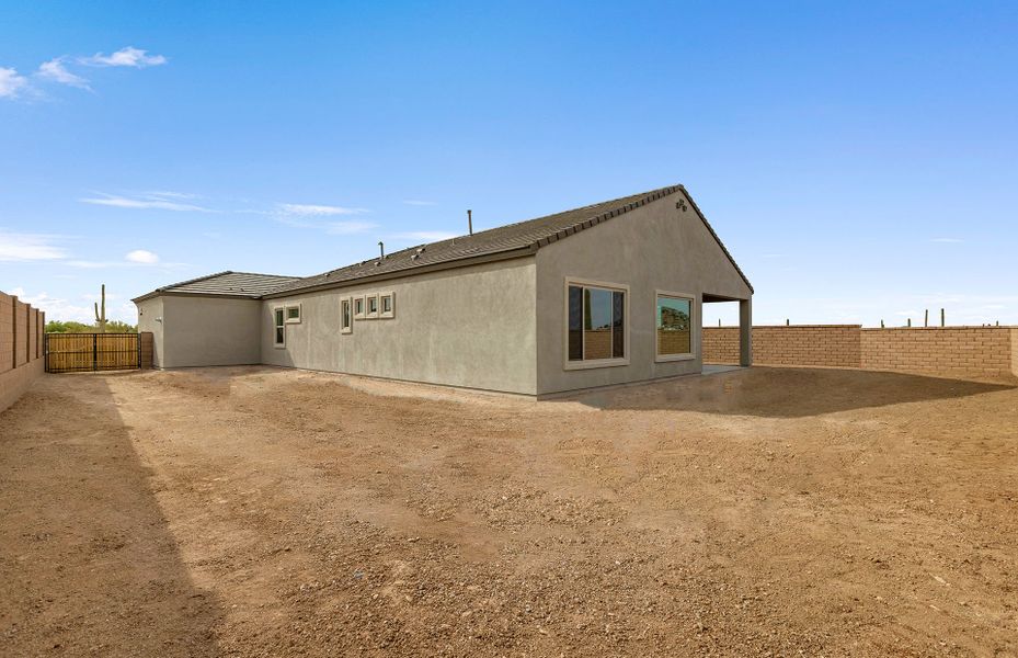 Exterior details and patio area of a home in Saguaro Reserve - Majesty, Marana (Image 22).