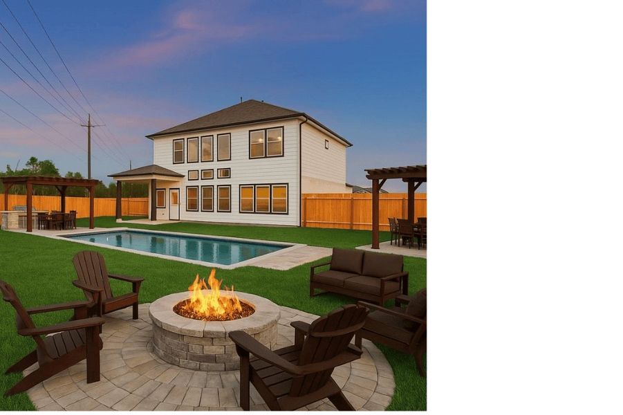Representative exterior details of a home built from the Madison 2434 D by Saratoga Homes in Kendall Lakes, Alvin (Image 3).