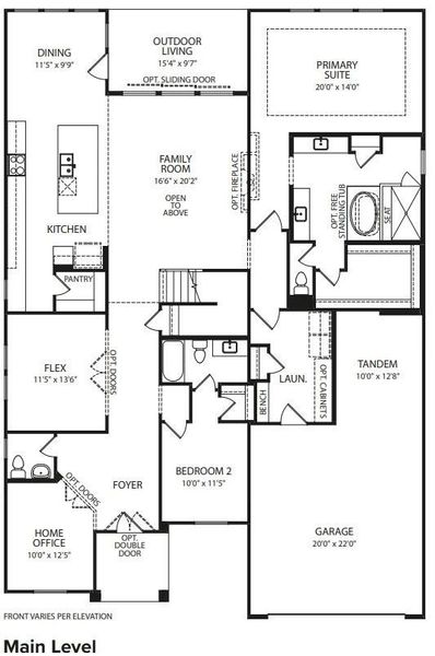 2D floor plan layout of this home in Parmer Ranch 60, Georgetown, TX (Image 3). 2D floor plan layout of this home in Parmer Ranch 60, Georgetown, TX (Image 3).