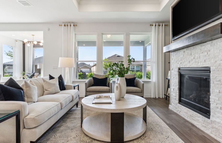 Representative furnished interior of a home built from the Prosperity by Del Webb in Del Webb Austin at Lost Pines, Bastrop (Image 15). Representative furnished interior of a home built from the Prosperity by Del Webb in Del Webb Austin at Lost Pines, Bastrop (Image 15).