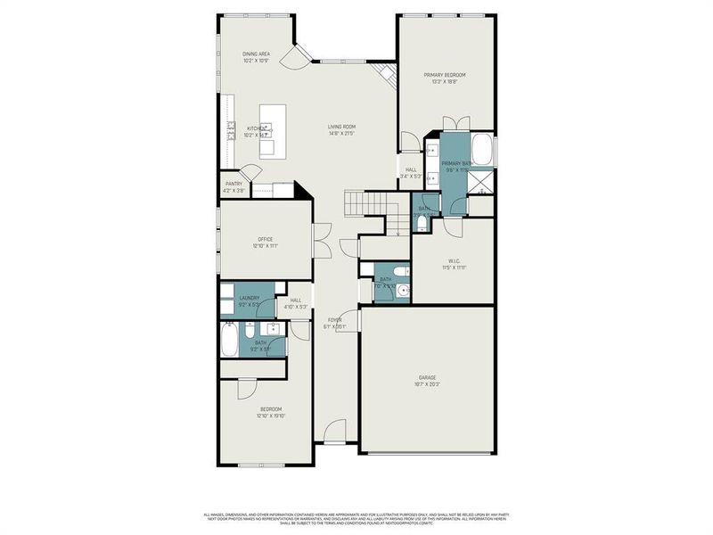 2D floor plan layout of this home in Wildflower Ranch, Fort Worth, TX (Image 5).