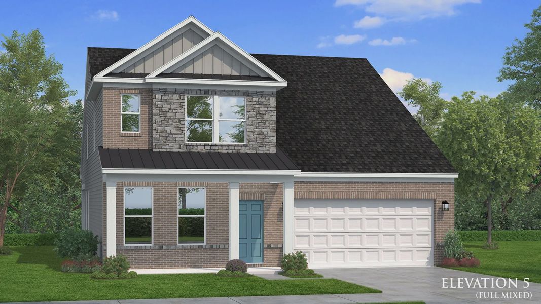 Representative exterior photo of a completed home built from the Ansley by DRB Homes in Weavers Pointe, Zebulon, NC (Image 21).