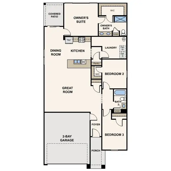 2D floor plan layout of this home in North Fork at Laughlin Ranch, Bullhead City, AZ (Image 2). 2D floor plan layout of this home in North Fork at Laughlin Ranch, Bullhead City, AZ (Image 2).