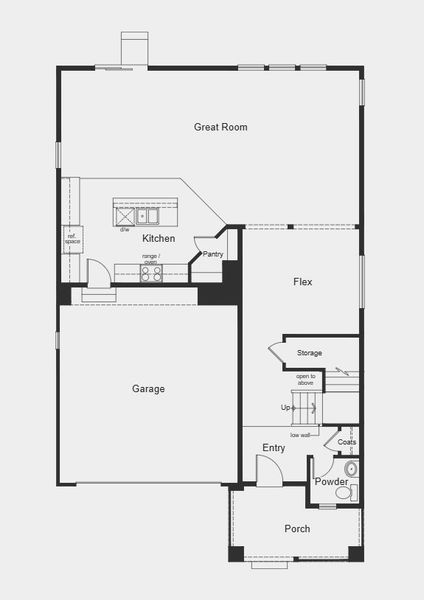 2D floor plan layout for the Plan 2502 by KB Home in The Nest Classic at Canyon Creek, Erie, CO (Image 7).