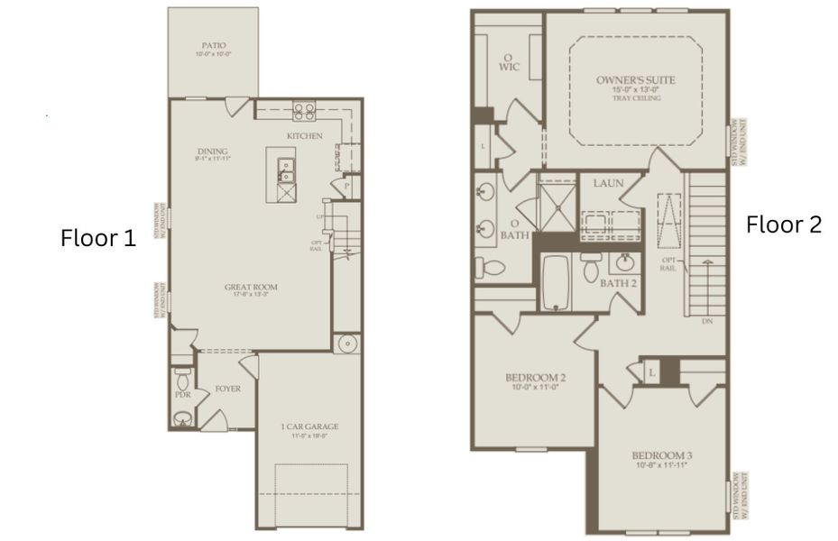 Floor Plan Level 1 and Floor Plan Level 2