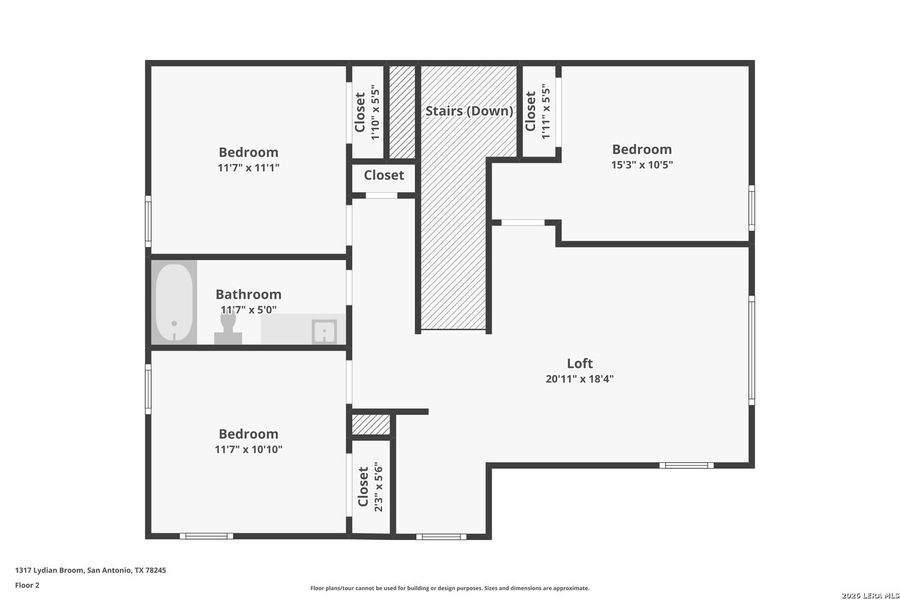 2D floor plan layout of this home in Arcadia Ridge - Premier Series, San Antonio, TX (Image 5).
