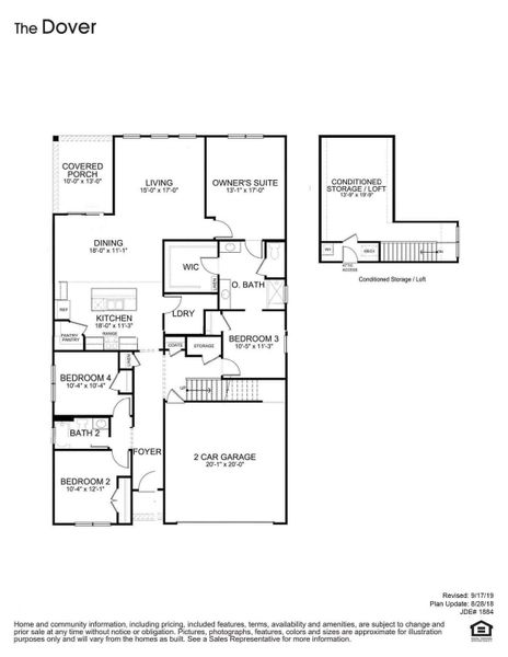 2D floor plan layout of this home in Meadow Walk, Loris, SC (Image 3).