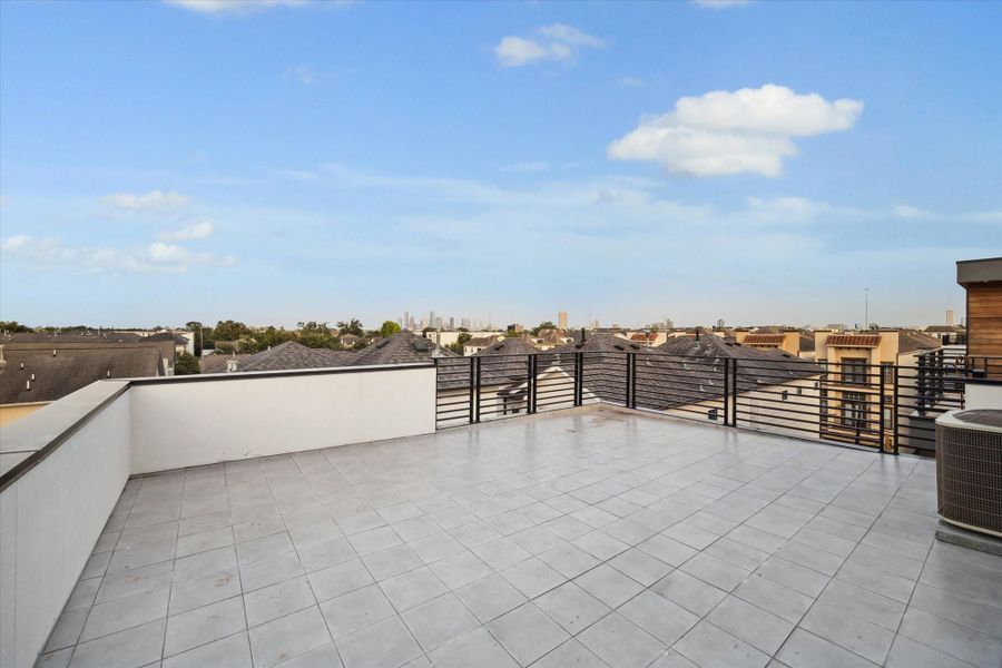 Astounding views of downtown and the galleria from the rooftop terrace Astounding views of downtown and the galleria from the rooftop terrace