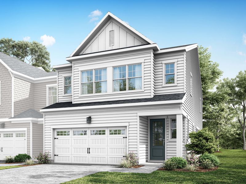 Representative exterior photo of a completed home built from the Silas by Tri Pointe Homes in The Townes at Willow Park, Cary, NC (Image 14).