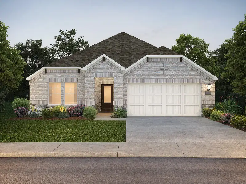 Front exterior of a new home in Lakehaven - Signature Series, Farmersville, TX, highlighting curb appeal (Image 1). Front exterior of a new home in Lakehaven - Signature Series, Farmersville, TX, highlighting curb appeal (Image 1).