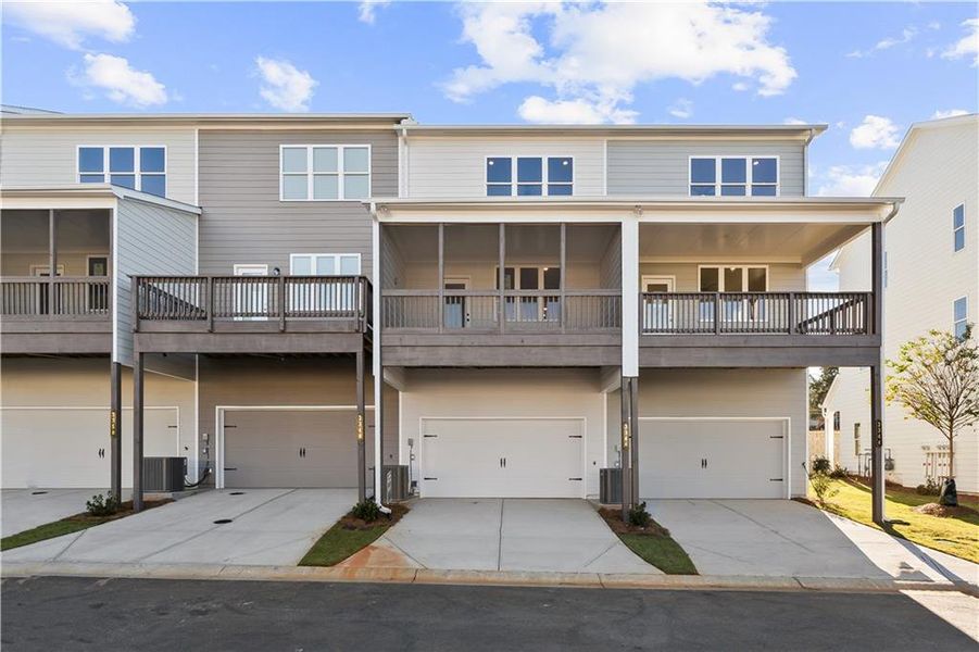 Exterior details and patio area of a home in East Park Village, Kennesaw (Image 2). Exterior details and patio area of a home in East Park Village, Kennesaw (Image 2).