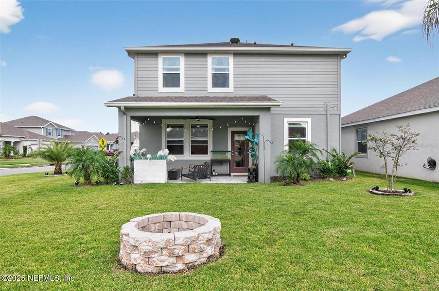 Exterior details and patio area of a home in Sawmill Creek at Palm Coast Park, Palm Coast (Image 25).