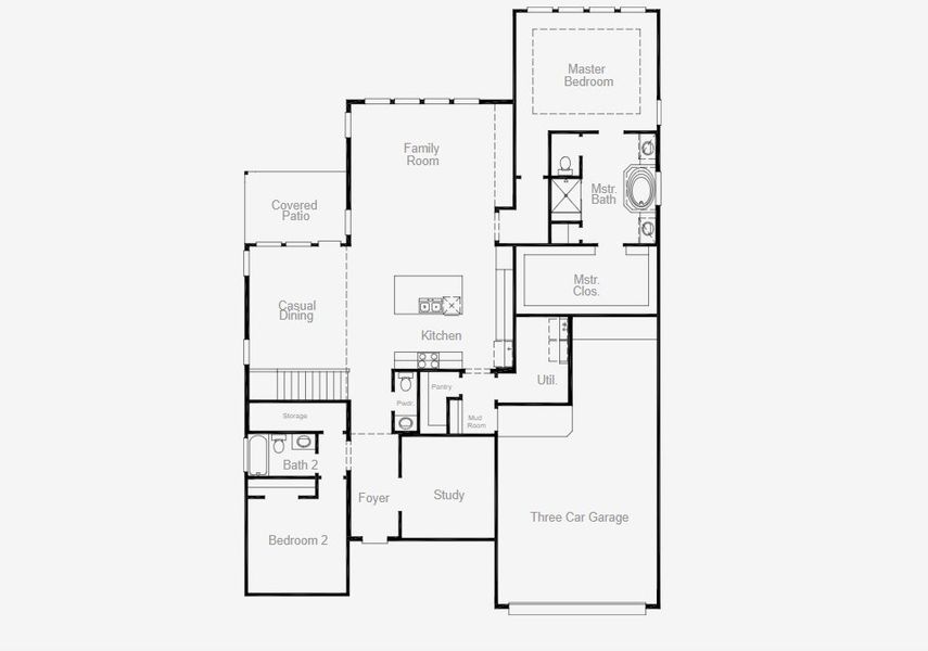 2D floor plan layout of this home in Wildflower Ranch, Fort Worth, TX (Image 4).