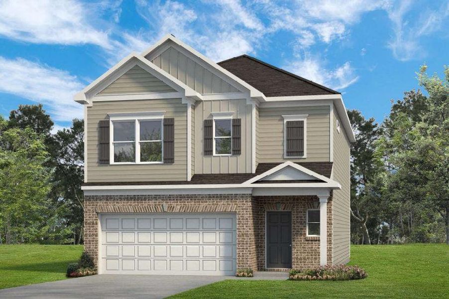 Front exterior of a new home in Varnell Preserve, Dalton, GA, highlighting curb appeal (Image 1). Front exterior of a new home in Varnell Preserve, Dalton, GA, highlighting curb appeal (Image 1).