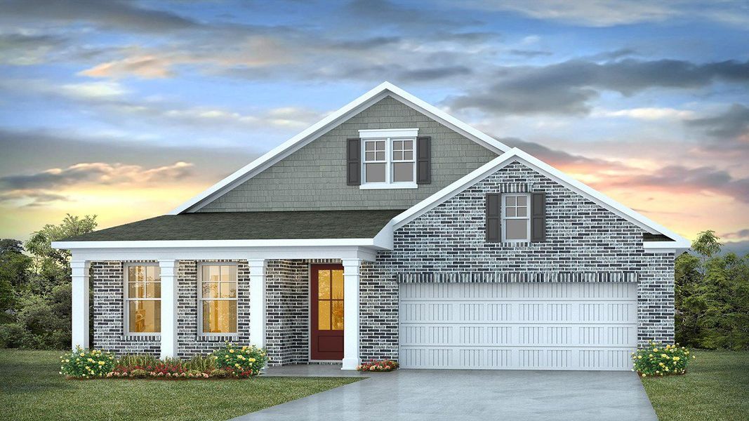 Representative exterior photo of a completed home built from the DARBY by D.R. Horton in Auberon Woods, Conway, SC (Image 19).