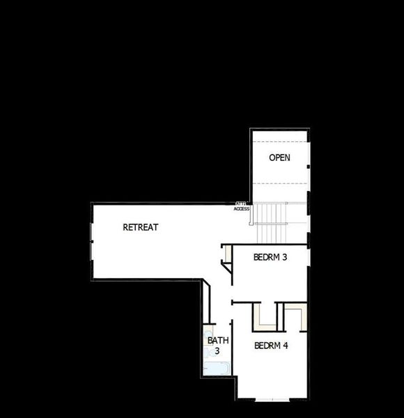 2D floor plan layout of this home in Creekshaw – Classic, Royse City, TX (Image 2).