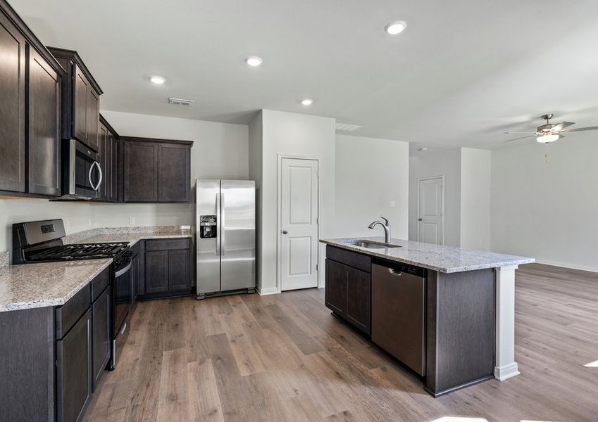 The kitchen has stainless-steel appliances. The kitchen has stainless-steel appliances.