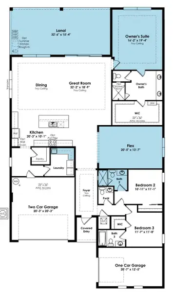 2D floor plan layout of this home in PGA Village Verano, Port St. Lucie, FL (Image 4).