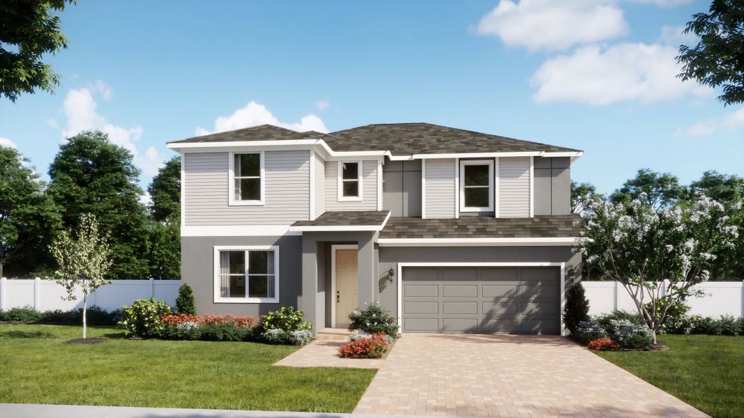 Representative exterior photo of a completed home built from the Magnolia by Risewell Homes in Kentucky Square, Sanford, FL (Image 19). Representative exterior photo of a completed home built from the Magnolia by Risewell Homes in Kentucky Square, Sanford, FL (Image 19).