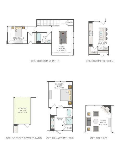 2D floor plan layout for the Fairfield by Tri Pointe Homes in Lagos Reserve, Manor, TX (Image 5).
