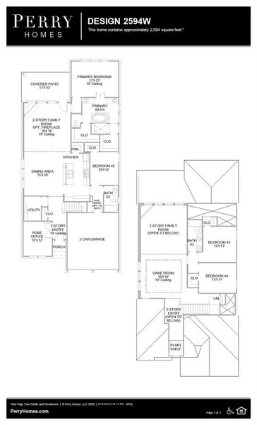 2D floor plan layout of this home in Bridgeland 45', Cypress, TX (Image 2). 2D floor plan layout of this home in Bridgeland 45', Cypress, TX (Image 2).