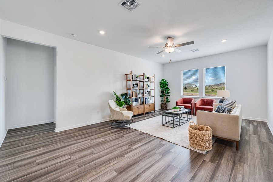 Representative furnished interior of a home built from the Wren by Taylor Morrison in Turner's Crossing 50s, Austin (Image 9).