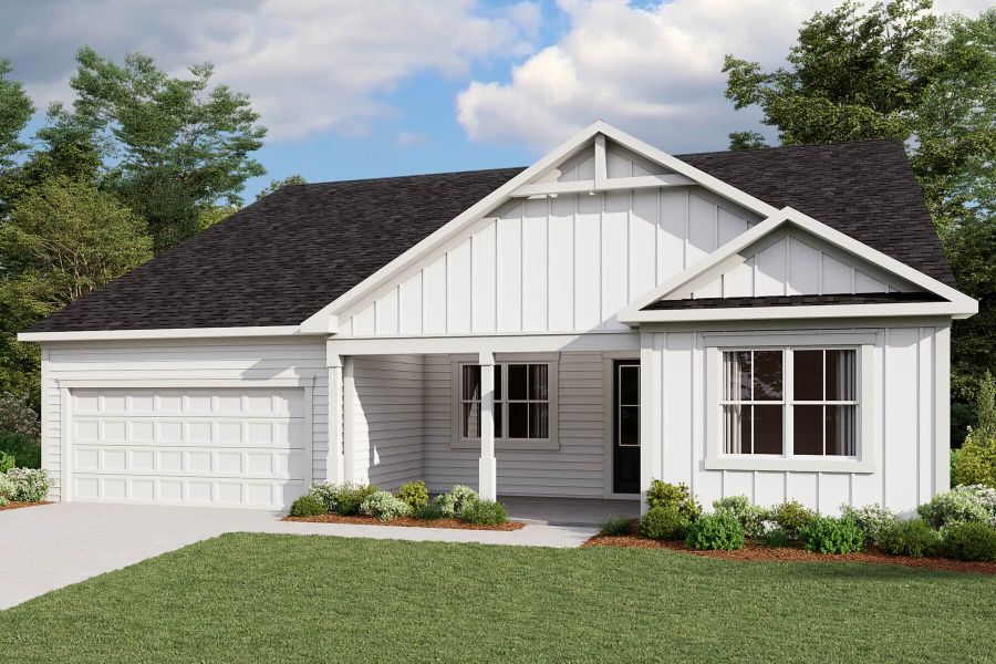 Representative exterior photo of a completed home built from the Clearwater by Mattamy Homes in Clarabella, Fuquay Varina, NC (Image 22).