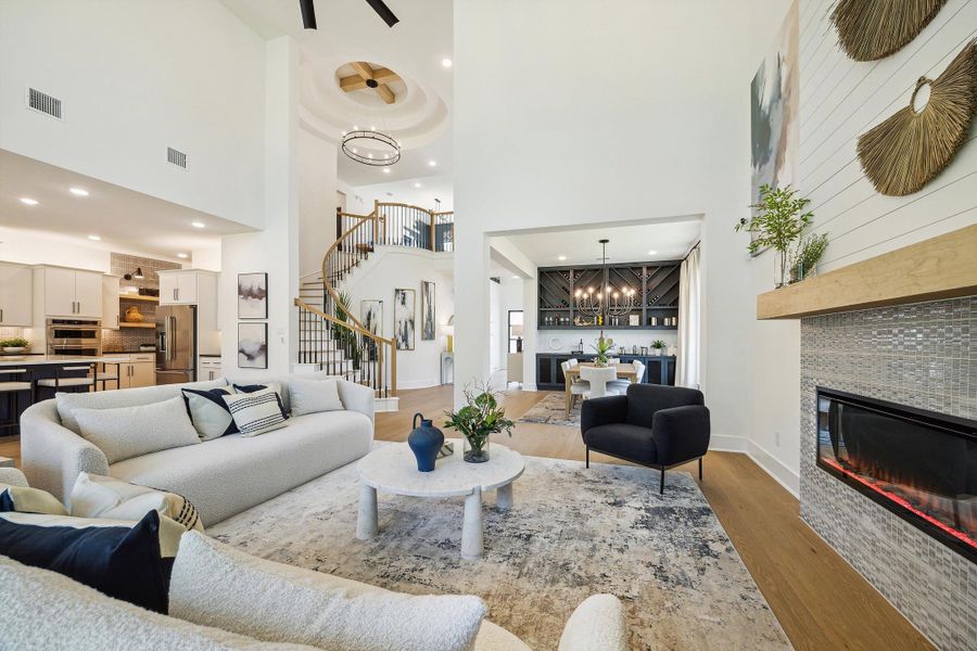 Representative furnished interior of a home built from the The Jaxson IX by Westin Homes in The Woodlands Hills, Willis (Image 11).