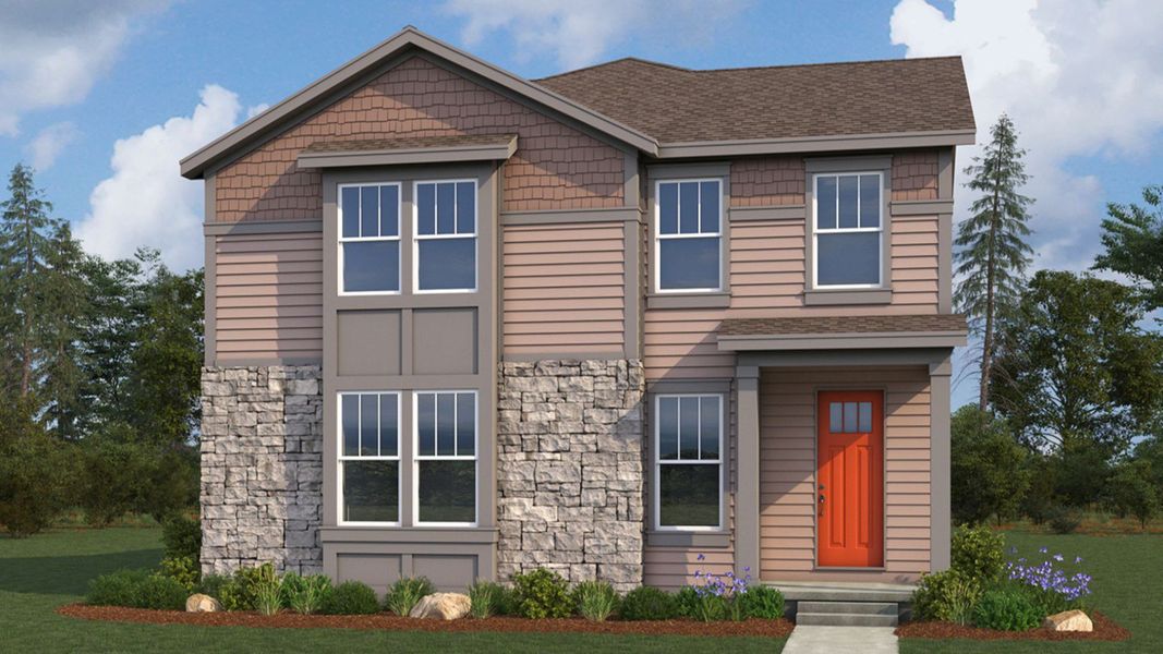 Representative exterior photo of a completed home built from the Monarch by Brightland Homes in Windler Single Family Homes, Aurora, CO (Image 6).