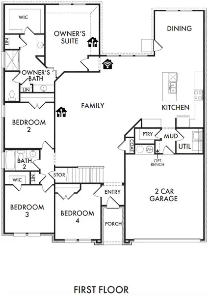 2D floor plan layout for the Hadleigh by Impression Homes in Mountain Valley Lake, Burleson, TX (Image 3). 2D floor plan layout for the Hadleigh by Impression Homes in Mountain Valley Lake, Burleson, TX (Image 3).