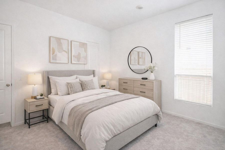 This spacious guest suite is conveniently located on the first floor. Large windows overlooking with lake views