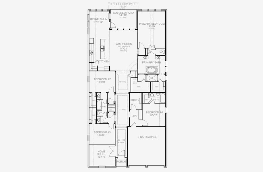 2D floor plan layout for the 2574W by Perry Homes in Juniper Springs 50', Lockhart, TX (Image 5). 2D floor plan layout for the 2574W by Perry Homes in Juniper Springs 50', Lockhart, TX (Image 5).