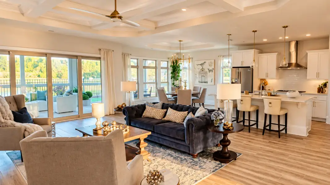 Furnished interior view inside a new home in Courtyards by Carrell, Ocean Isle Beach (Image 9).