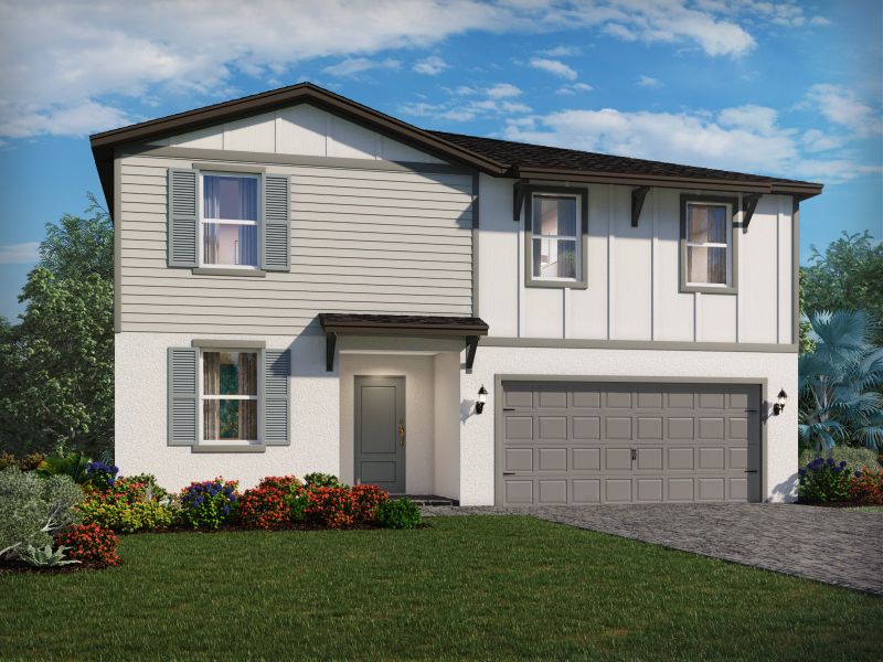 Front exterior of a home in the Meritage Homes at Terra Lago - Classic Series community, located in Indiantown, FL (Image 15).