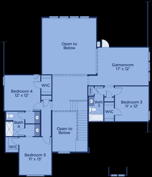 2D floor plan layout for the The Presidio by UnionMain Homes in Cambridge Crossing, Celina, TX (Image 4).