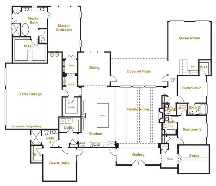Midland Floor Plan Layout, Belle Oaks, Bulverde | Sitterle Homes