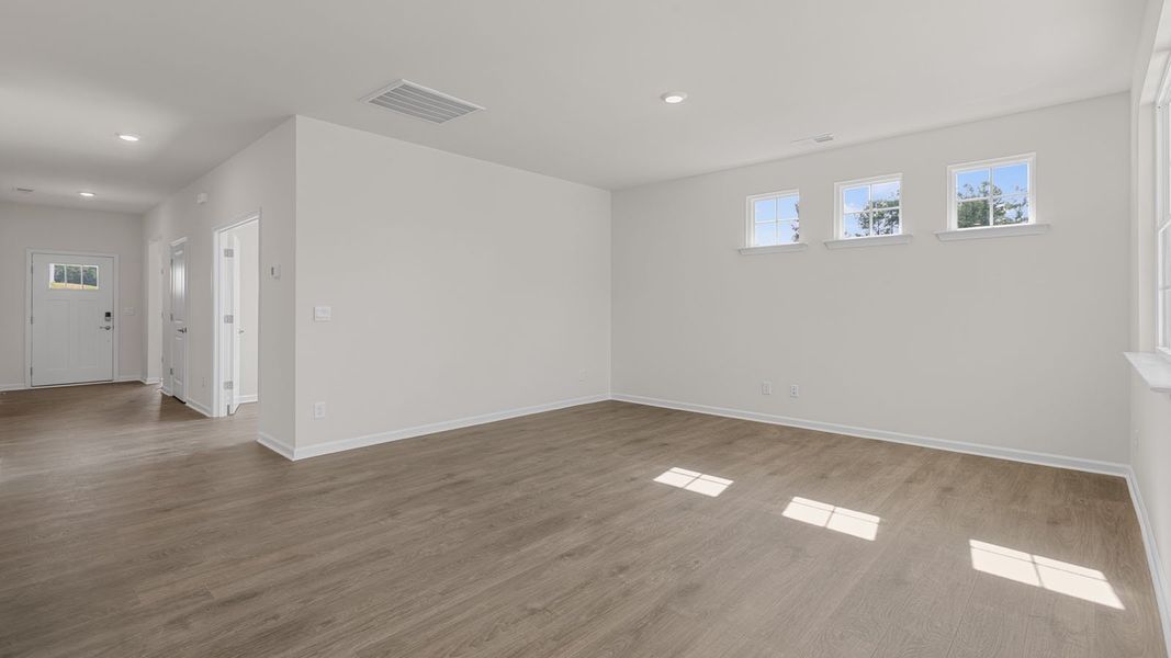 Representative unfurnished interior of a home built from the Bristol by D.R. Horton in The Villas at Kinsley, Jamestown (Image 19). Representative unfurnished interior of a home built from the Bristol by D.R. Horton in The Villas at Kinsley, Jamestown (Image 19).