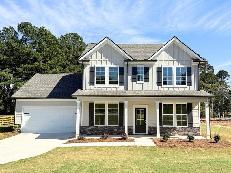 Front exterior of a new home in Westlyn, Winder, GA, highlighting curb appeal (Image 20).