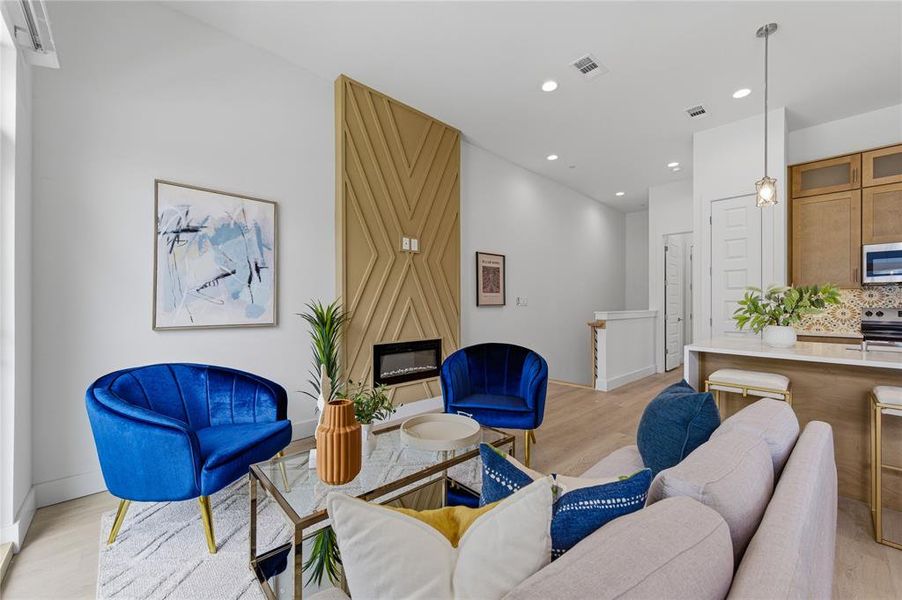 Furnished interior view inside a new home in , Dallas (Image 13).
