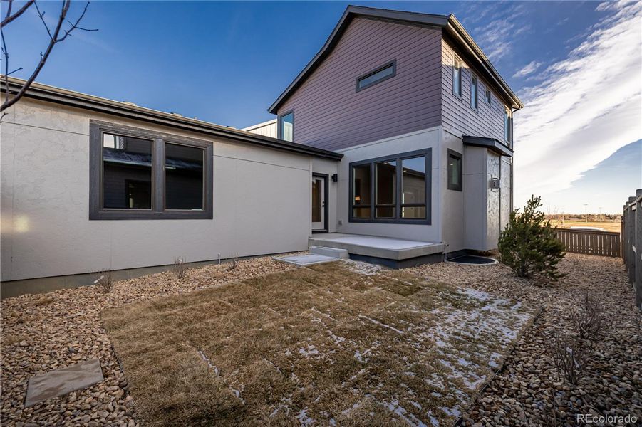 Fully landscaped back yard