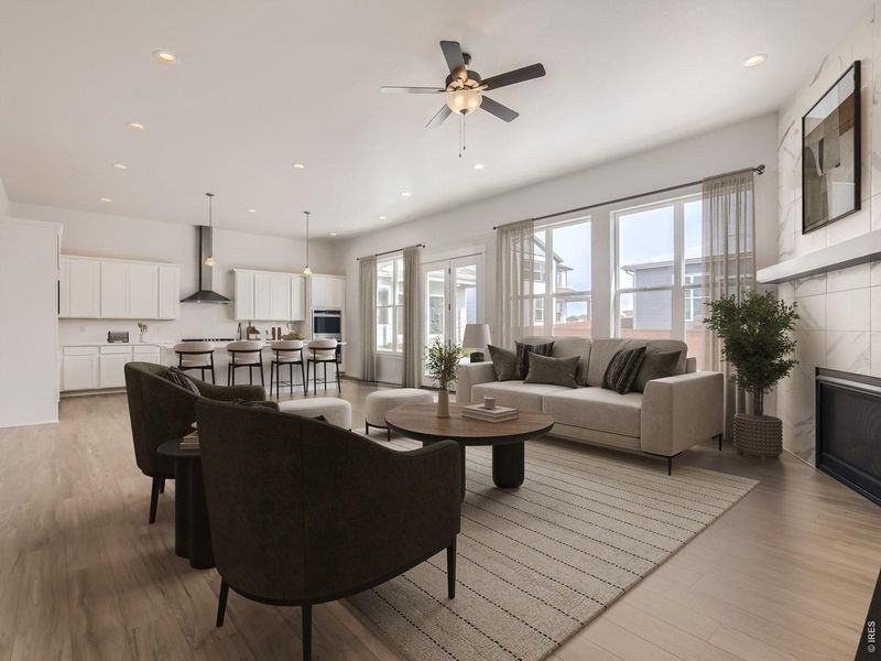 Furnished interior view inside a new home in RainDance, Windsor (Image 14).