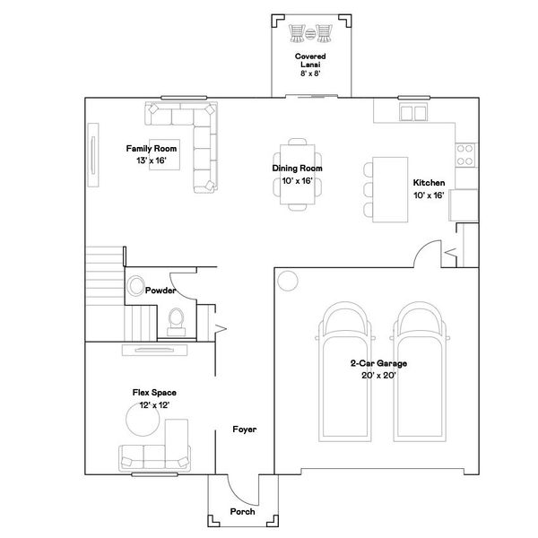 2D floor plan layout of this home in New Port Corners: The Estates, New Port Richey, FL (Image 1).
