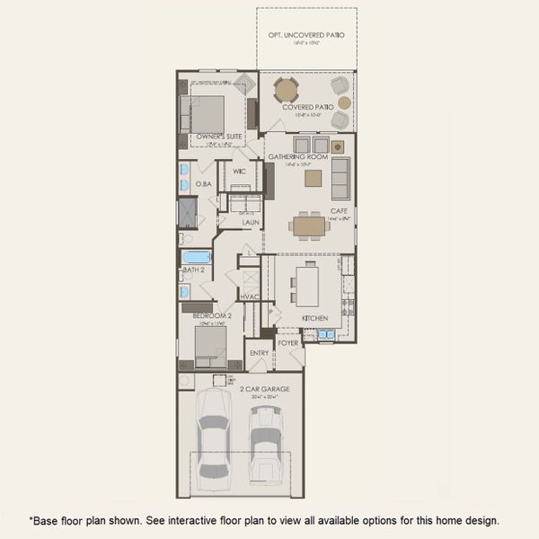 2D floor plan layout for the Alpine by Del Webb in Del Webb Ocean Isle Beach, Shallotte, NC (Image 5).