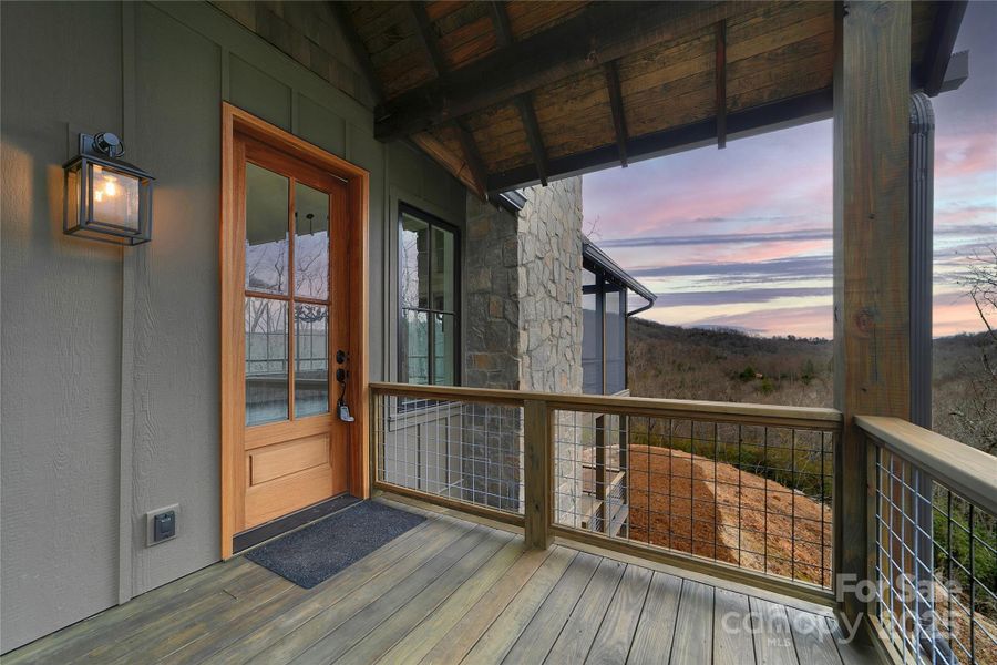 Exterior details and patio area of a home in , Pisgah Forest (Image 26).